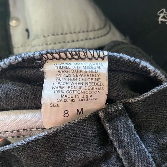 Vintage Nineties 1990s Black Denim High Waisted Taper Leg Mom Jeans - Picture 7 of 8